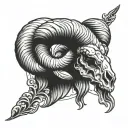 ram skull tattoo design idea