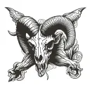 ram skull tattoo design idea