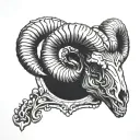 ram skull tattoo design idea