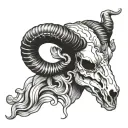 ram skull tattoo design idea
