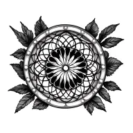 black cathedral rose window  tattoo design idea