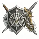 athenas shield  and maximus's sword  tattoo design idea