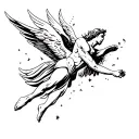 falling Icarus falling from the sky tattoo design idea