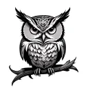 Stoic Owl tattoo design idea
