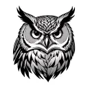 Stoic Owl tattoo design idea