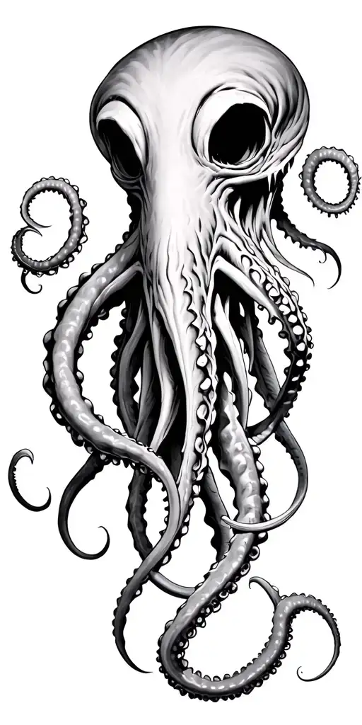 Kraken with long tentacles tattoo design idea