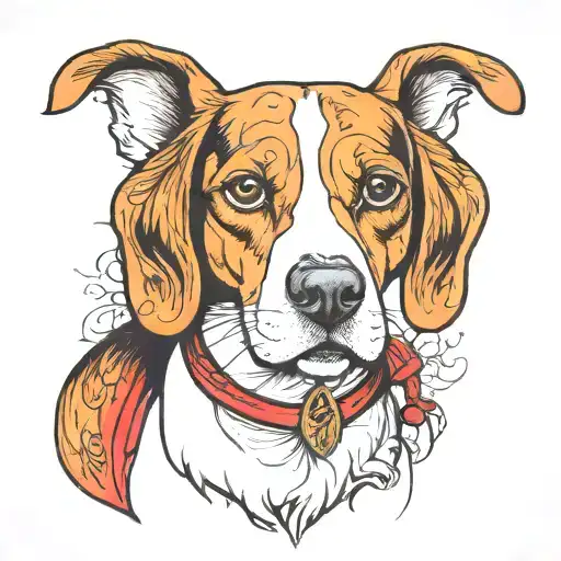 beagle dog tattoo design idea