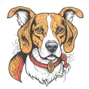 beagle dog tattoo design idea