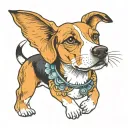 beagle dog tattoo design idea