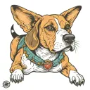 beagle dog tattoo design idea