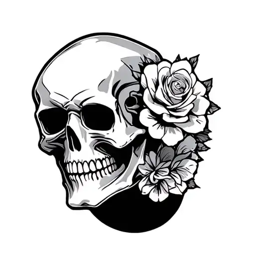 skull rockabilly estilo tattoo oldschool tattoo design idea