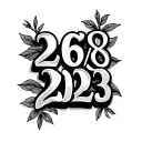 "26/8/2023" 2023 Roman Numerals tattoo design idea