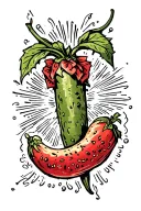 italian cornicello tattoo design idea