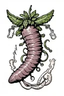 italian cornicello tattoo design idea