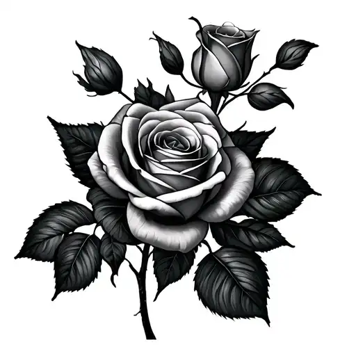 Lynn with roses growing tattoo design idea