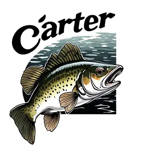 The word "Carter" and a rainbow trout tattoo design idea