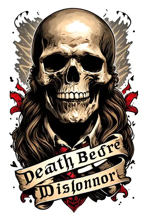 death before dishonor words tattoo design idea
