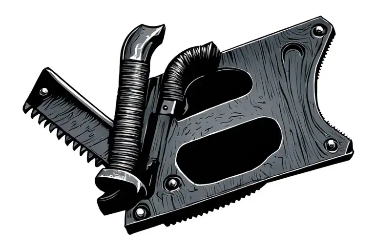 guillotine blade tattoo design idea