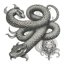 Year of the Snake, Pisces, and Nocturnal tattoo design idea