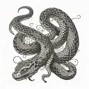Year of the Snake, Pisces, and Nocturnal tattoo design idea