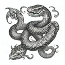 Year of the Snake, Pisces, and Nocturnal tattoo design idea