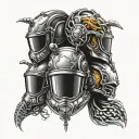 quad helmet tattoo design idea