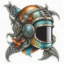 quad helmet tattoo design idea