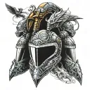 quad helmet tattoo design idea