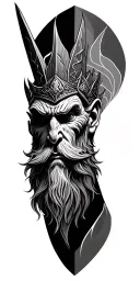 odin face tattoo design idea