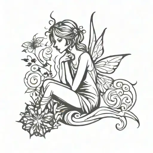 fairy tattoo design idea