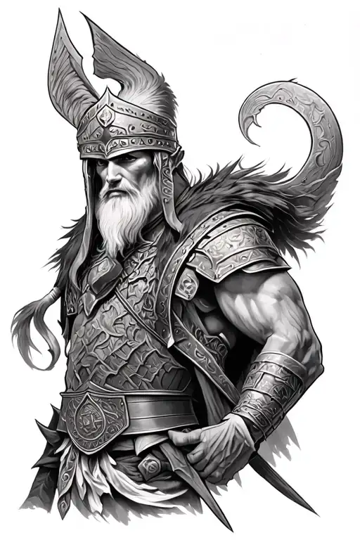 Germanic warrior tattoo design idea
