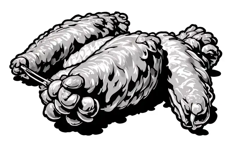 BBQ CHICKEN WING flats only  tattoo design idea