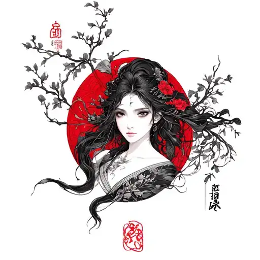 Yuè Xià Lǎorén and the red thread of fate tattoo design idea