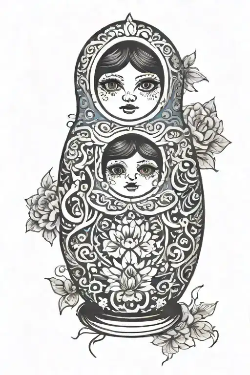 Russian nesting doll tattoo design idea