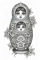 Russian nesting doll tattoo design idea