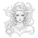 demon girl tattoo design idea