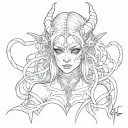 demon girl tattoo design idea