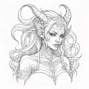 demon girl tattoo design idea