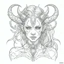 demon girl tattoo design idea