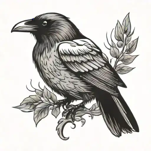 raven bird tattoo design idea