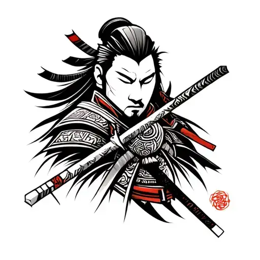 samurai warrior geometric design incorporating tattoo design idea