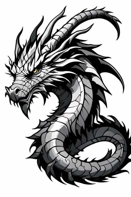 viking dragon wrapped round tattoo design idea