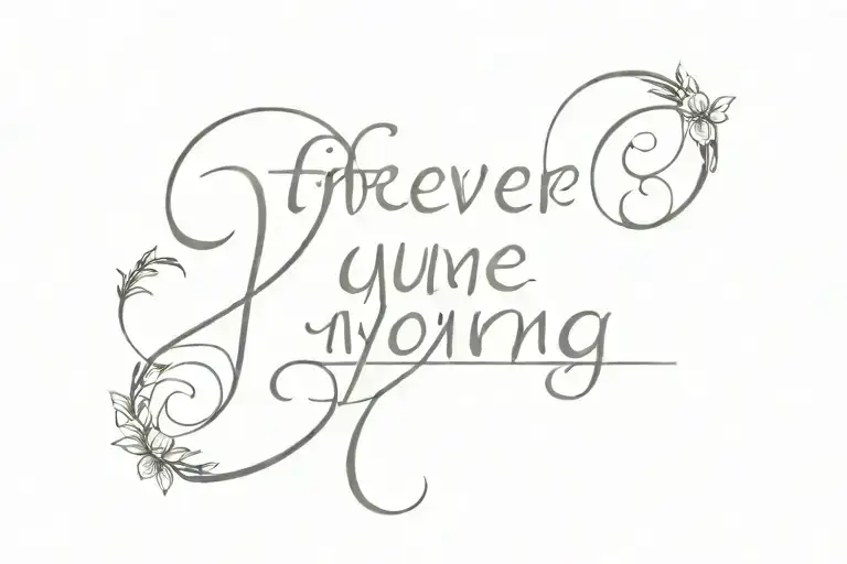 „forever young" tattoo design idea