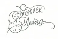 „forever young" tattoo design idea