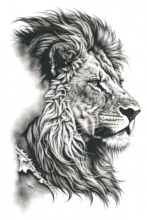 Lion head tattoo design idea