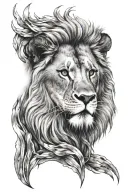 Lion head tattoo design idea