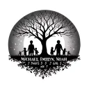 "MICHAEL, EMERSYN, NOAH" FAMILY TREE 2 PARENTS 2 BOYS, 9 AND 5,1 GIRL AGE 7 tattoo design idea