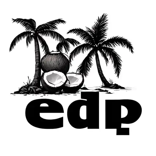 "edp" coconut tree tattoo design idea