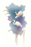ibis papyrus flower tattoo design idea