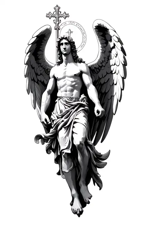 saint Michael archangel tattoo design idea